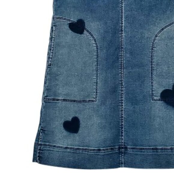 Crewcuts Jean Heart Denim Dress Size 14 - Picture 3 of 7